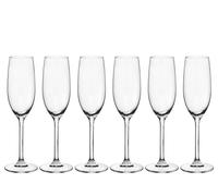 H&H Plateau 6 verres XXL flûte en verre transparent 21 cl - Élégant et raffiné - Convient au lavage au lave-vaisselle