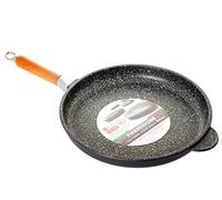 H&H Poêle à Frire antiadhésive Low Stone Manche Bois cm32 d