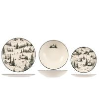 H&H Servizio tavola 18 pezzi White Silence in stoneware