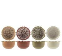 H&H Set 4 Ciotoline Winter Garden In Porcellana Cm 12