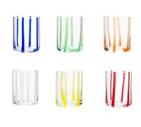 H&H Set 6 Bicchieri veneziani colorati cl36