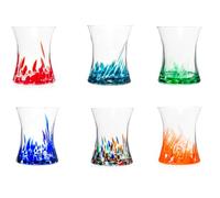 H&H Set 6 Bicchieri veneziani tulipano colorati cl36
