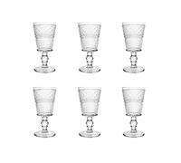 H&H set 6 calici romance in vetro trasparente cl 24