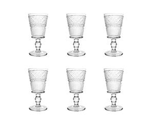 H&H set 6 calici romance in vetro trasparente cl 24