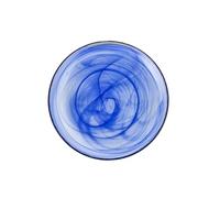 H&H Set 6 Piatti Frutta alabastro in vetro blu cm 21