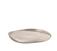 H&H set 6 piatti mush in vetro metallizzato taupe cm 28