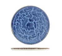 H&H 6 Assiettes Rondes Cobalt En Porcelaine Dure Avec Bord Renforcé Diamètre Cm