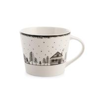 H&H Set 9 Tazze Jumbo Winter House In New Bone China Cc 420