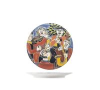 H&H - Set de 6 Assiettes à Dessert Pablo en Stoneware Décoré, Ø 20 cm, Inspiration Picasso, Lavables au Lave-Vaisselle et Adaptées au Micro-ondes