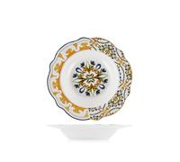 H&H - Set de 6 Assiettes Creuses en Fine New Bone China, Ø 21 cm, Collection Faenza, Design Élégant et Raffiné, Lavables au Lave-Vaisselle et Adaptées au Micro-ondes