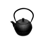 H&H Théière En Fonte Émaillée Noire Lt. 0,8