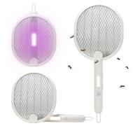 H+H TS 303 Tapette à Mouches électrique, 2 en 1, avec lumière UV, électrique, Rechargeable, avec Port USB-C, 2800 V