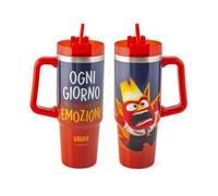 H&H Tumbler Thermique Inside Out, Personnage Rage 0,90L, Mug en Acier Inoxydable 18/10, avec Paille, Zéro Condense, pour boissons chaudes et froides, sans BPA