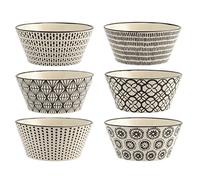H&H Vhera - Set de 6 Bols en Stoneware, 480 cc, Élégants et Pratiques, Parfaits pour Soupes, Salades, Céréales et Plus