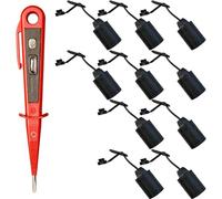 H + H Werkzeug Lot de 10 douilles de lampe E27 + 1 testeur de tension/testeur de phase 45300 VDE (support de lampe, douille de rénovation, douille de chantier)