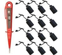 H + H Werkzeug Lot de 12 douilles de lampe E27 + 1 testeur de tension/testeur de phase 45300 VDE (douille de lampe, douille de rénovation, douille de chantier)