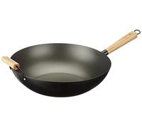H&H Wok antiaderente borghese manico Legno cm35