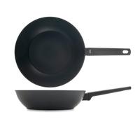 H&H Wok Polaris en aluminium avec revêtement antiadhésif gris anthracite Ø 28 cm - Convient à tous les plateaux de cuisson, y compris induction et vitrocéramique