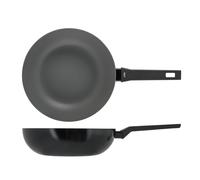 H&H Wok Suprême En Aluminium Avec Revêtement Antiadhésif Pfluon Couleur Noire