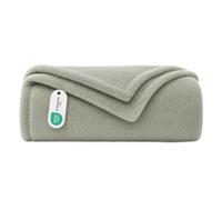 H HANSEL HOME Couverture en microfibre douce 160 x 220 cm, vert clair, Oeko-Tex 100