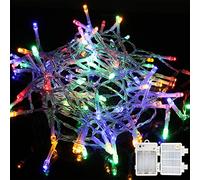 H HANSEL HOME Guirlande Lumineuse Led Fonctionne avec Pilier, Guirlande lumières 50 LED 4M pour Arbre de Noël avec 8 Modes Étanche IP46 pour la Décoration Extérieur et Intérieur - Lumière multicolore