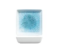 H&HNEPTUNE Assiette Carrée/Fond En Porcelaine, 19Cm, Bleu