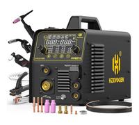 H HZXVOGEN Poste à Souder MIG 200A 6 en 1, Machine à Souder Multi-Processus | MIG Sans Gaz,TIG HF,Soudage Par Points,Découpe Plasma,MMA,Machine De Soudage Aluminium IGBT 220V,Mode Synergique/Manuel