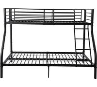 H.J WeDoo Lit superposé 90/140x200cm | Échelle stable avec protection antichute | Lit surélevé avec sommier à lattes pour enfants/adolescents | Lit de chambre d'enfant noir