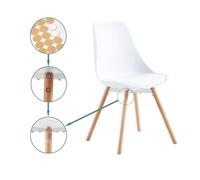 H.J WeDoo Lot de 4 chaises de Salle à Manger Scandinaves - Blanc