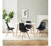 H.J WeDoo Lot de 4 chaises de Salle à Manger Scandinaves - Noir