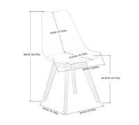 H.J WEDOO Lot de 6 chaises - scandinave - chaise de salle a manger - Blanc