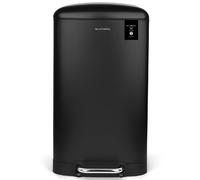 Les Collectors Poubelle de cuisine à pédale en inox N°867, Capacité 40 L, Seau intérieur amovible, Design élégant, Finition mate, Fermeture silencieuse du couvercle, Noir