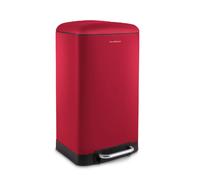 Les Collectors Poubelle à pédale N°722 – 30 L, inox mat, seau amovible – Rouge