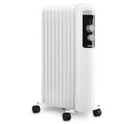 H. Koenig Radiateur à bain d'huile WARM90 – 2000W, 9 éléments, thermostat réglable, mobile, blanc
