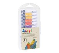 H&P Tubes de peinture acrylique fine 18 ml, blister de 10 couleurs assorties