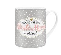 H:) PPY life 45762 Tasse XL, pour la meilleure maman, en porcelaine, 60 vec boîte cadeau, grise