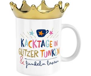 H:)PPY life 74440 Tasse à café en porcelaine, 35 ouvercle en forme de couronne, coffret cadeau, cadeau pour vous, petite amie, sœur, collègue