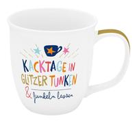 H:PPY life 74730 Tasse à café scintillante | Petite tasse à café avec inscription en allemand en porcelaine, 32 adeau pour vous, petite amie, sœur, collègue