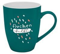 H:)PPY life Tasse avec motif imprimé « Fluchen Hilft », avec banderole
