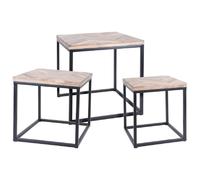 Teck Ensemble de Tables d'Appoint 3 pcs Gigogne Table Basse