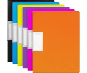 H&S - Lot de 6 porte-vues A4 avec 30 pochettes Assortiment de couleurs (bleu, noir, vert, orange)