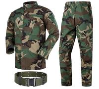 H World EU Costume militaire tactique pour homme avec chemise et pantalon avec ceinture