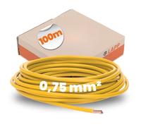 H05 V-K Fil de Câblage Jaune 0,75 mm², Bobine de 100 m