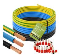 H07V-K Câble de Câblage Set 6/10 mm² 3 Conducteurs, Longueurs & Couleurs
