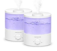 H1-XIT Lot de 2 humidificateurs à brume froide de 2 L, recharge supérieure, nano fine Mist Out Put, aucune fuite pour bébé, chambre à coucher, salon