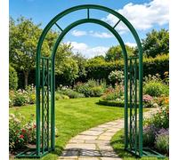 H230cm Pergola en Métal Arche De Jardin Treillis pour Plantes Grimpantes Arche Décorative Mariage Et Cérémonie Structure pour Jardin Pelouse Terrasse 1 Pièce avec Base(Green,W300cm/9.8ft)