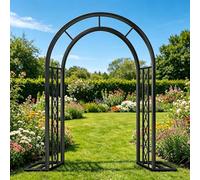 H230cm Pergola en Métal Arche De Jardin Treillis pour Plantes Grimpantes Arche Décorative Mariage Et Cérémonie Structure pour Jardin Pelouse Terrasse 1 Pièce avec Base(Noir,W260cm/8.5ft)