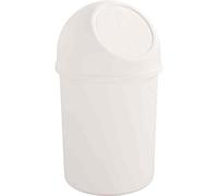 [H2401005] helit Poubelle à clapet Push 6 litres Diam 21cm H37,5 cm Blanc