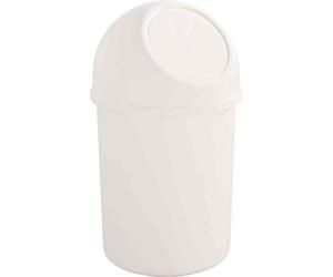[H2401005] helit Poubelle à clapet Push 6 litres Diam 21cm H37,5 cm Blanc