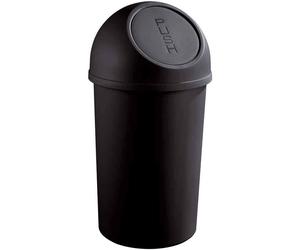 [H2401395] helit poubelle à clapet, 45 litres, noire, ronde, en PP